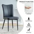 thumbnail image 5 of Set of 4 Modern Dining Chair with Metal Legs, PU Leather Curved Backrest and 1.57 Inch Seat Cushions, Modern Design Suitable for Restaurants, Bedrooms, and Living Rooms, Black, 5 of 9