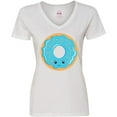 thumbnail image 3 of Inktastic Blue Donut Women's V-Neck T-Shirt, 3 of 5