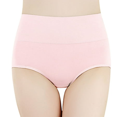

Women Briefs High Waist Full Coverage Stretchy Tummy Control Underpants Underwear for Daily Life Light Pink L