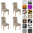 thumbnail image 1 of Chair Covers for Dining Room Set of 4, Stretch Dining Chair Cover 4 Pieces, Washable Kitchen Parsons Chair Slipcovers 4 Pack, Removable Seat Protector for Home and Party, 1 of 5