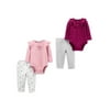 Child of Mine by Carter's Baby Girl Bodysuit & Pants 4pc Multi-Pack