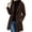 Brown, variant on Women's Hooded Double Breasted Mid Length Wool Blend Coat, Solid Lapel Outerwear with Pockets ,Women's S-3XL
