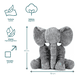 thumbnail image 2 of Peluche Grande Elefante Almohada Juguete Para Niños Y Bebes 60cm Xtellar gris, 2 of 3