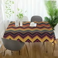 thumbnail image 3 of Yayeee Tablecloths 60" x 60" Rectangle Wrinkle Resistant Party Table Cover, Brown Geometric, 3 of 8