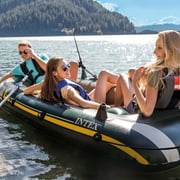 Intex Seahawk 3 Person Inflatable Rafting Boat Set w/ Aluminum Oars & Pump