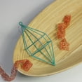 thumbnail image 2 of Northlight Turquoise Blue Geometric Glittered Christmas Finial Ornament 7.5", 2 of 3