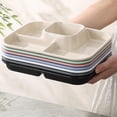 thumbnail image 5 of 4PCS Unbreakable Divided Plates for Adults, Lightweight Reusable Plastic Compartment Portion Control Plates, 1.8 Inch deeper depth Dinner Plate for Soup,yogurt, 5 of 6