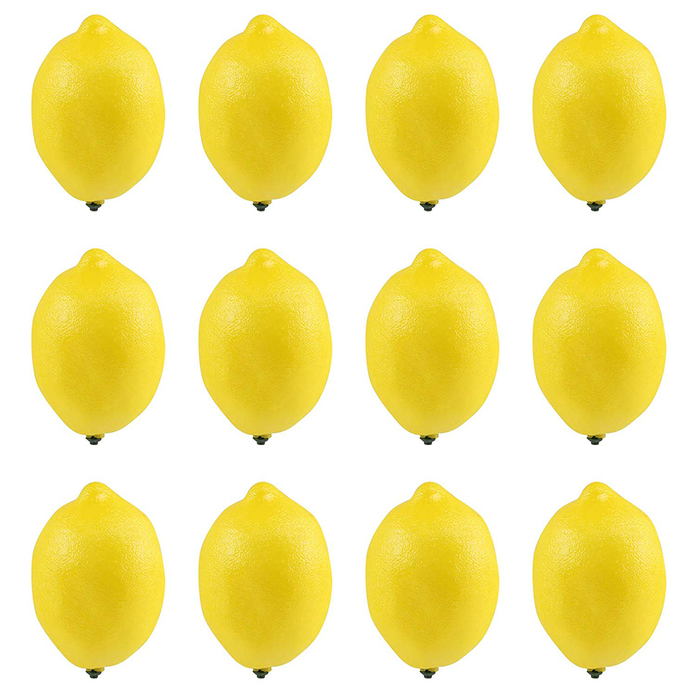 12pcs Fake Fruit Lemons Artificial Simulation Lemon Decorations for
