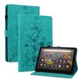 thumbnail image 2 of XYX Tablet Case for Kindle Fire HD 10 (11th Generation, 2021 Release), Lily Flower Pattern PU Leather Multiple Viewing Angles Stand Slim Folio Tablet Cover (Green), 2 of 7