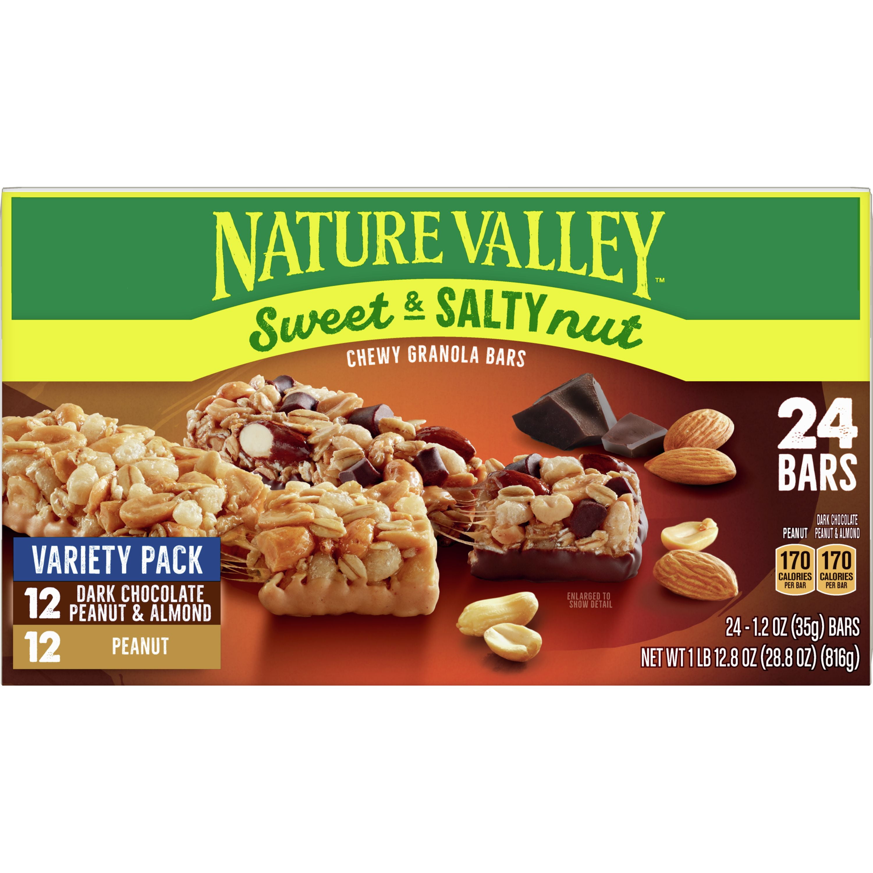 Nature Valley Chewy Granola Bars, Sweet & Salty Nut, Variety Pack, 24 Ct Box