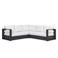 thumbnail image 3 of Modular Lounge Sectional Sofa Set, Gray White, Aluminum Metal, Outdoor Patio Balcony Cafe Bistro Garden Hospitality Restaurant, Modern Contemporary HB36629, 3 of 8