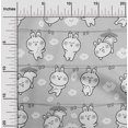 thumbnail image 2 of oneOone Viscose Jersey Light Gray Fabric Asian Kawaii Rabbit Craft Projects Decor Fabric Printed By The Yard 60 Inch Wide, 2 of 4