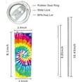 thumbnail image 2 of Tie Dye Skinny Tumblers with Lids and Straws, Colorful Rainbow Stainless Steel Vacuum Insulated Double Wall Travel Tumbler Cups 20 OZ for Men Women, 2 of 6