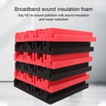 thumbnail image 3 of Ounissouiy 12 piezas retardante de llama PU bloque de absorción de sonido grabación de Audio en casa insonorizado Panel de reducción de ruido Decoración del hogar Rojo, 3 of 6