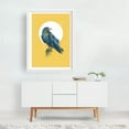 thumbnail image 2 of Blue Crow II - Illustration Bird Modern Art Wildlife Minimalist Nature Surrealism White Framed Wall Art Print 16 x 24 inches, 2 of 3