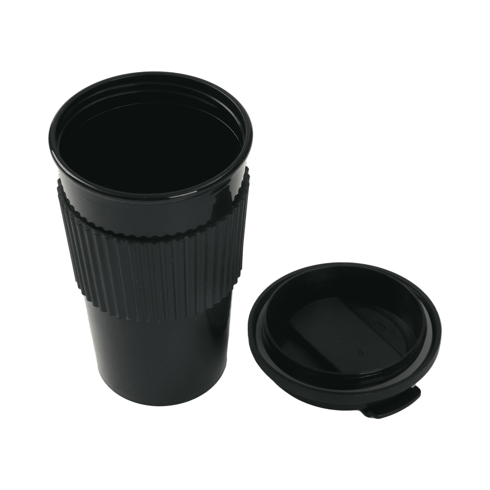 Mainstays 18oz Rich Black Plastic Travel Coffee Cup with Lid