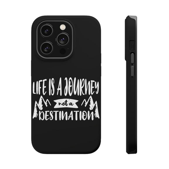 DistinctInk Tough Case for Apple iPhone 15 PRO (6.1" Screen), Compatible with MagSafe Charging - Life Journey Not Destination