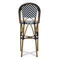 thumbnail image 5 of Skyline Decor Indoor and Outdoor White and Blue Bamboo Style Stackable Bistro Bar Stool, 5 of 5
