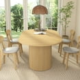 thumbnail image 6 of Weselon 78" Extendable Dining Table for 6-8, Modern Oval Kitchen Table with Roman Column Table Leg, Large Oval Solid Wood Table, Dining Room Table,Oak, 6 of 10