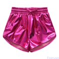 thumbnail image 2 of Fozruso Girls Dance Shorts Elastic Waist Drawstring Casual Summer Short with Pockets for Kids Daily School(Pink), 2 of 5