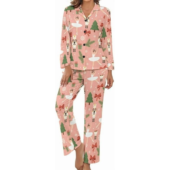 Top-kevin Pajama Sets for Womens Horses Running Starry Night Loose Button Down Long Sleeve Shirts And Pants Set