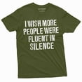 thumbnail image 5 of Men's fluent in silence T-shirt funny text humorous saying tee shirt birthday gift tee (Small Navy Blue), 5 of 7