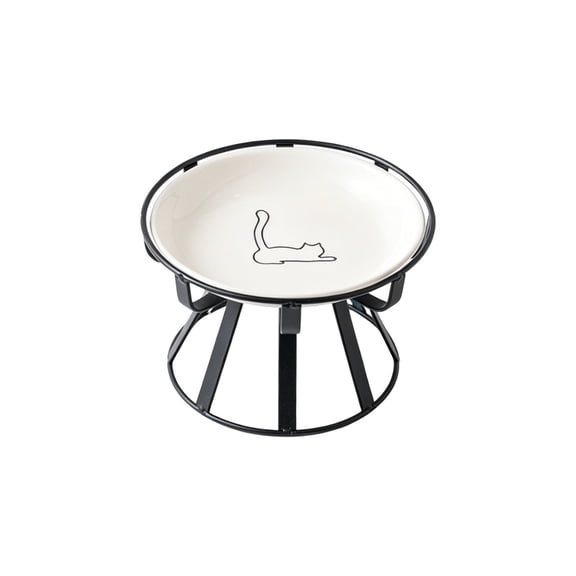Elevated Cat Bowl, Raised Ceramic Dish with Stand, Pet Feeding Station for Indoor Cats, Kitten, Puppies and Small Dogs, Dishwasher Safe