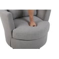 thumbnail image 2 of Swivel Accent Barrel Chair, Modern Round Armchair with Metal Base, Comfy Teddy Fabric Upholstered Reading Chair for Living Room, Bedroom, Office, Grey, 2 of 8