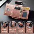 thumbnail image 4 of Nalacover Wallet Case for Google Pixel 7 Pro, 2 in 1 Design Zipper Pocket Luxury Shining PU Leather Cover with Back Card Slots Holder Magnetic Kickstand Shockproof Anti-Scratches Case, Rosegold, 4 of 9