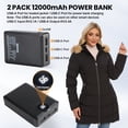 thumbnail image 2 of Heated Women Jacket, 2 Pack 12000mAh Power Bank, 5 Heat Zone, 4 Heating Level(L), 2 of 6