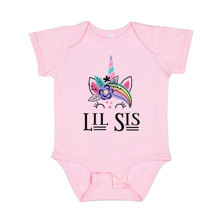

Inktastic Little Sister Unicorn Lil Sis Outfit Gift Baby Girl Bodysuit