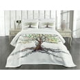 thumbnail image 3 of Ambesonne Music Quilted Bedspread Set 3 Pcs, Autumn Nature Tree Swirls, King Size, Multicolor, 3 of 5