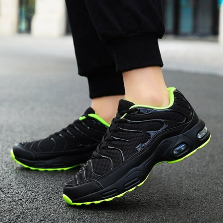 

PhoneSoap Men Outdoor Mesh Casual Sport Shoes Lace-Up Soft Bottom Mountaineering Sneakers Green