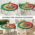thumbnail image 7 of Colorful Rainbow Tie Dye Spiral Pattern Round Fitted Tablecloth with Elastic Edge,Dining Table Cover Waterproof,Outdoor Round Tablecloth for Camping,Dining,Indoor and Outdoor, 7 of 7
