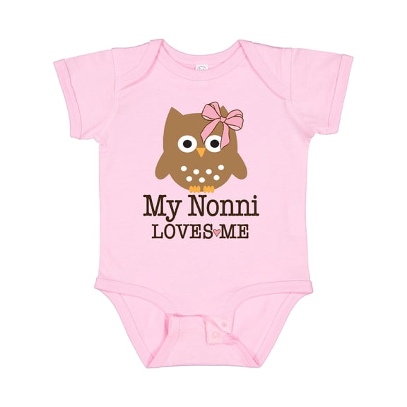 Inktastic My Nonni Loves Me Owl Girls Baby Bodysuit