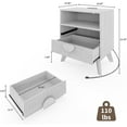 thumbnail image 3 of GarveeHome Fluted Night Stand Set of 1, Wood Tall Nightstands with Charging Station, End Table with 2 Drawers, Oak, 3 of 8