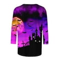 thumbnail image 5 of Raeneomay 3/4 Length Sleeve Womens Tops Halloween Day Round Neck T-Shirt Loose Top, 5 of 5
