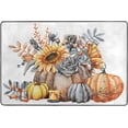thumbnail image 4 of SKYSONIC 72x48in Autumn Pumpkin Retro Fall Area Rug, Vintage Sunflower Bouquet Non-Slip Floor Carpet for Indoor Living Dining Room and Bedroom Area, 4 of 5