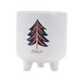 thumbnail image 4 of Melrose Footed Pine Tree Christmas Planters - 6.25" - White and Green - Set of 3, 4 of 5
