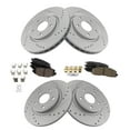 thumbnail image 2 of TRQ Front & Rear Performance Drilled & Slotted Brake Rotor & Posi Ceramic Pad Set, 2 of 8