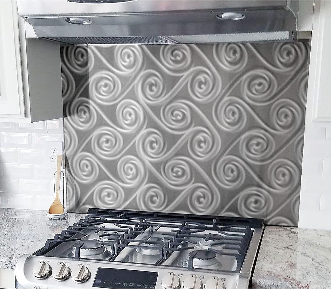Twister Decorative Stainless Steel Kitchen Backsplash 24" x 48"