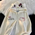 thumbnail image 4 of Sanrio - Cárdigan con estampado de Hello Kitty para mujer, sudadera holgada de gran tamaño con capucha para estudiante, sudadera gótica con cremallera, ropa kawaii, sudaderas Y2k, 4 of 4