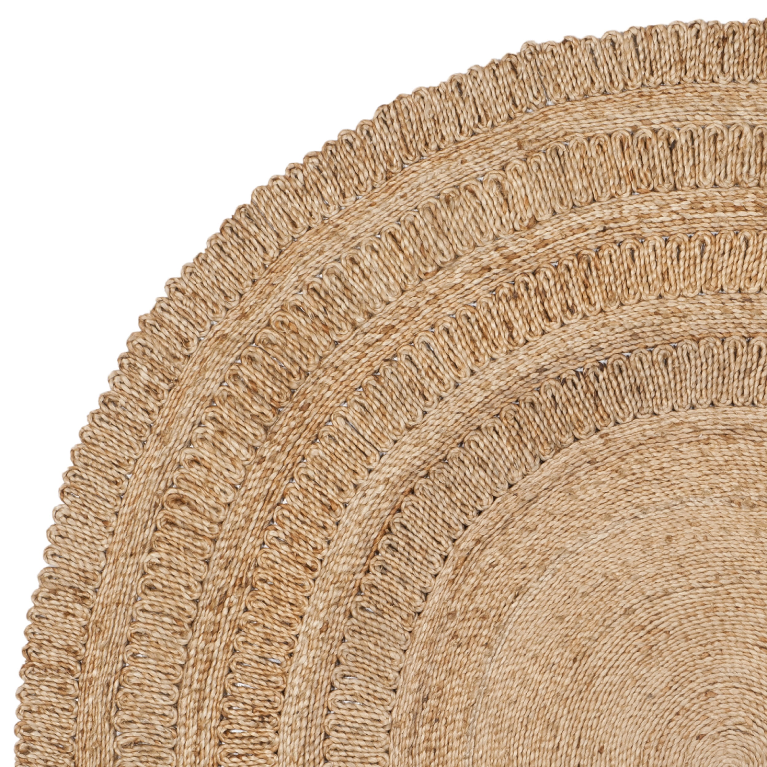 SAFAVIEH Natural Fiber Rodina Geometric Braided Jute Area Rug, Natural, 6' x 6' Round