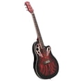 thumbnail image 5 of Full-Size Cutaway Acoustic-Electric Guitar in Sunset Red Color, 41 Inch 6-String Guitar with Rosewood Fingerboard, Grape Voice Hole and Round Back Design, 5 of 9