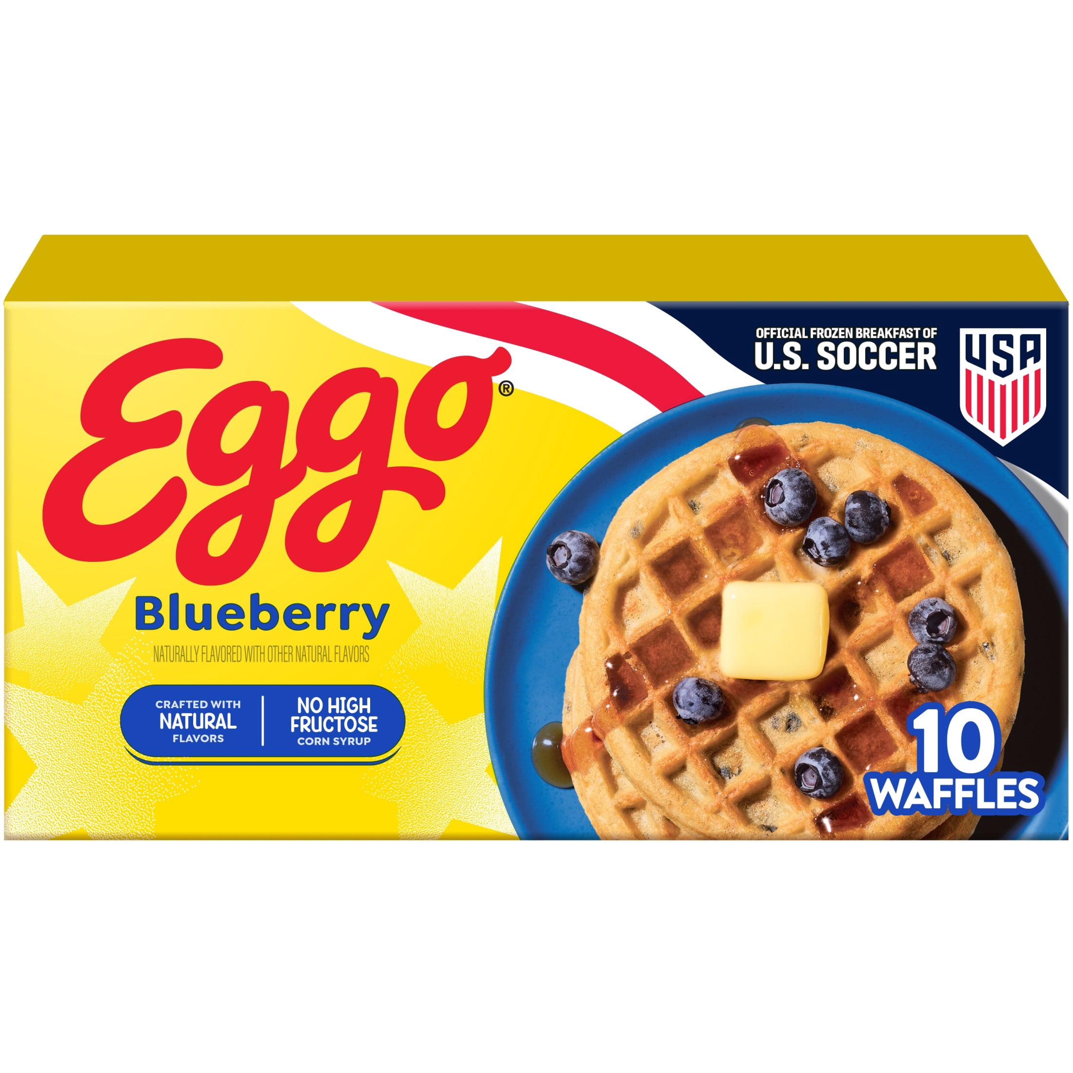 Eggo Blueberry Waffles, Breakfast Food, 12.3 oz, 10 Count (Frozen)