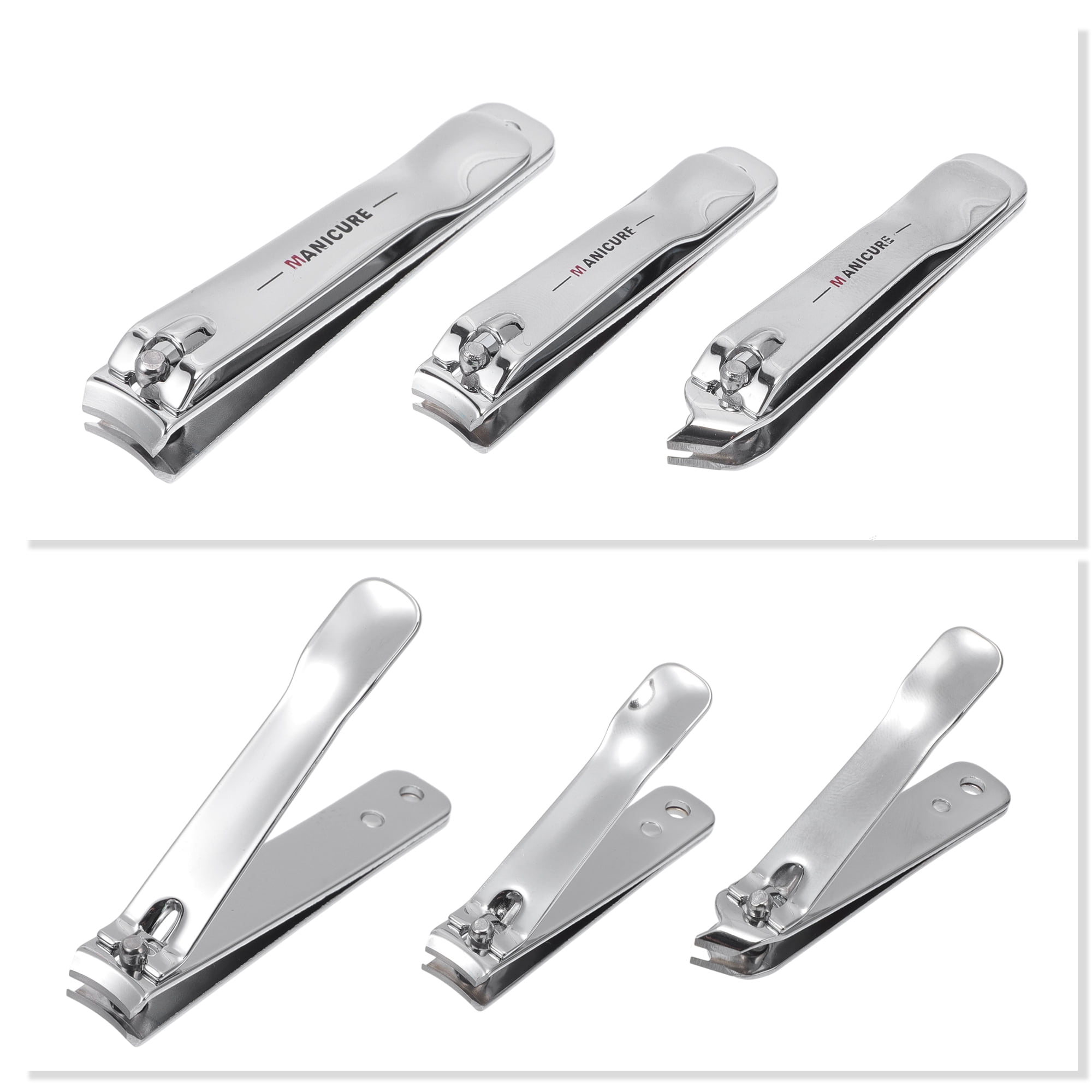 Unique Bargains 4pcs Exquisite Stainless Steel Nail Clippers Set Silver Tone
