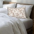 thumbnail image 6 of Brown Floral Pillow Covers 12x20 Set of 2 Brown and Cream Chinoiserie Floral Decorative Throw Pillows Vintage Rustic Toile Flower Pillowcase Outdoor Decor Linen Cushion Covers for Couch Sofa, 6 of 7