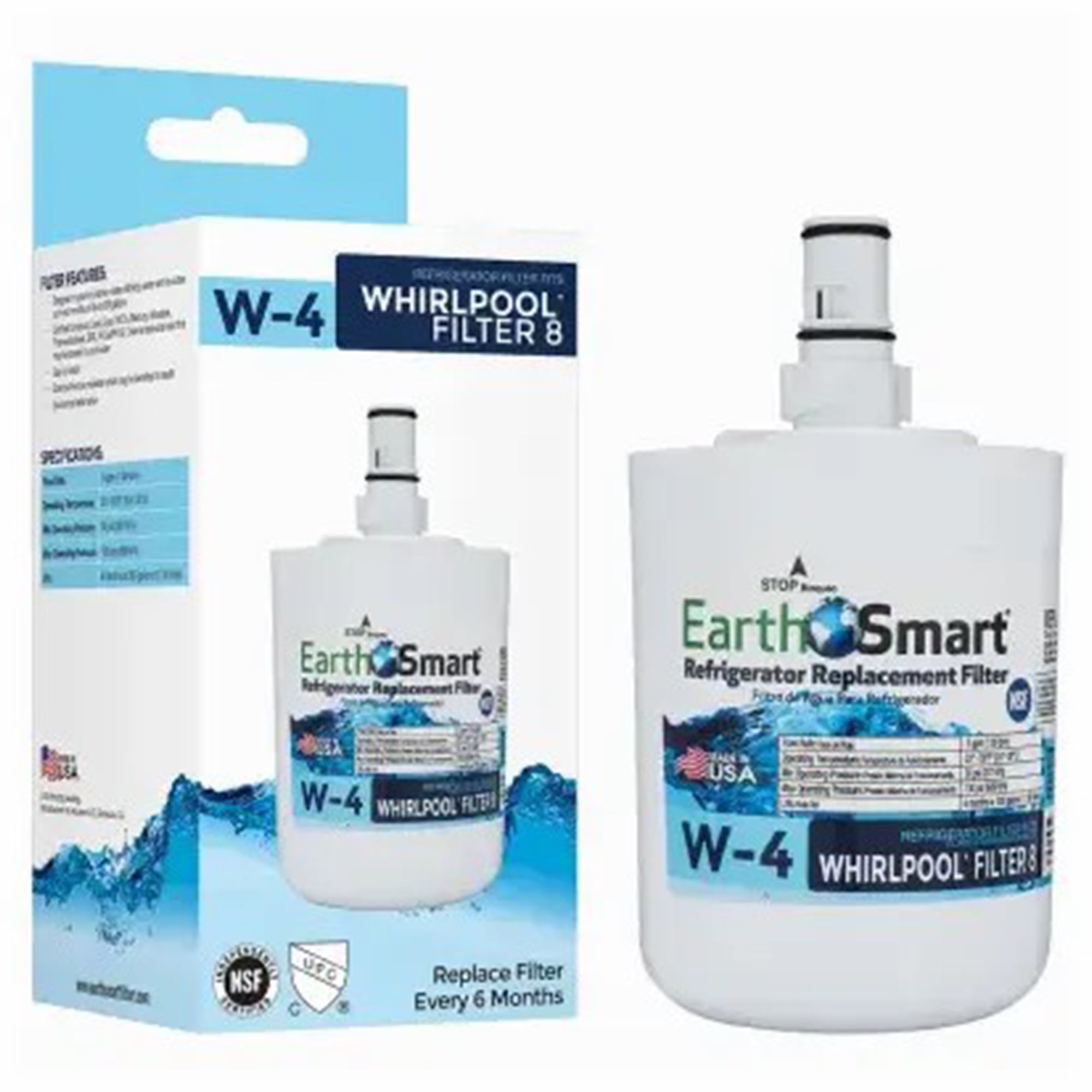 EarthSmart W-4 Refrigerator Replacement Filter For Whirlpool Filter 8