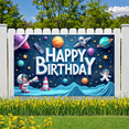 thumbnail image 5 of Astronaut Theme Space Happy Birthday Banner for Kids Party Decoration Photo Backdrop Celebration Event, 5 of 7