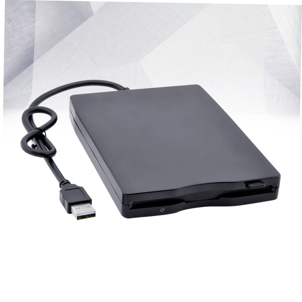 LULULION USB 2.0 External Floppy Disk Drive for Data Transfer Black Portable Diskette Reader